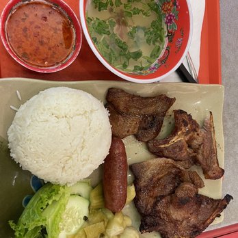 Quan Ngon - #20 grilled pork chops with Chinese sausage over rice - Vietnamese Near Me - San Jose, California Quan Ngon - #20 grilled pork chops with Chinese sausage over rice - Vietnamese Near Me - San Jose, California