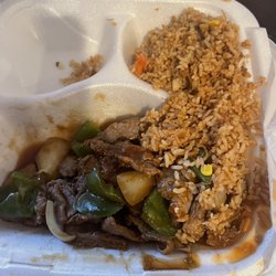 Maryland Fried Chicken & Rice Bowl - Pepper steak food look a mess 14) for this little plate of food!! Ridiculous