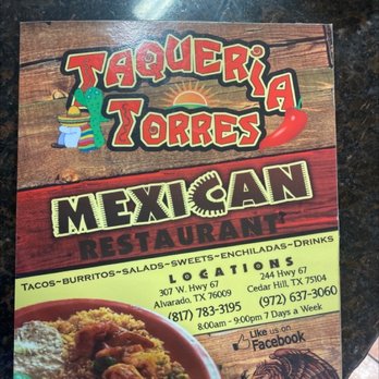 Taqueria Torres - Menu - Mexican Near Me - Alvarado, Texas Taqueria Torres - Menu - Mexican Near Me - Alvarado, Texas