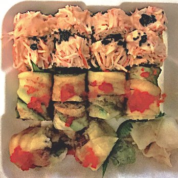 Sakura IX - Take-out Kamikazi roll and a Spiderman roll. Delish as always. Caviar adds a nice flavor and texture. - Japanese Near Me - Roanoke, Virginia Sakura IX - Take-out Kamikazi roll and a Spiderman roll. Delish as always. Caviar adds a nice flavor and texture. - Japanese Near Me - Roanoke, Virginia