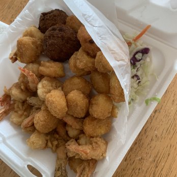 T-Rays - Shrimp lunch with corn nuggets to go. It was Delicious. - American Near Me - Fernandina Beach, Florida T-Rays - Shrimp lunch with corn nuggets to go. It was Delicious. - American Near Me - Fernandina Beach, Florida