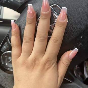 Four Seasons Nails And Spa - Gel X + blushing + micro tip + 3D gem  Diem's amazing work - Nail Salons Near Me - San Francisco, California