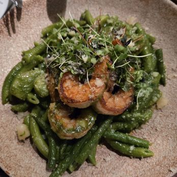 natuRe waikiki - Shrimp pesto penned. Loved the shrimps but the rest of the dish was a meh. Penne was too thick and pesto sauce tasted like a raw green drink - French Near Me - Honolulu, Hawaii natuRe waikiki - Shrimp pesto penned. Loved the shrimps but the rest of the dish was a meh. Penne was too thick and pesto sauce tasted like a raw green drink - French Near Me - Honolulu, Hawaii