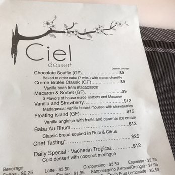 Ciel Dessert - Menu - Desserts Near Me - Westwood, New Jersey Ciel Dessert - Menu - Desserts Near Me - Westwood, New Jersey