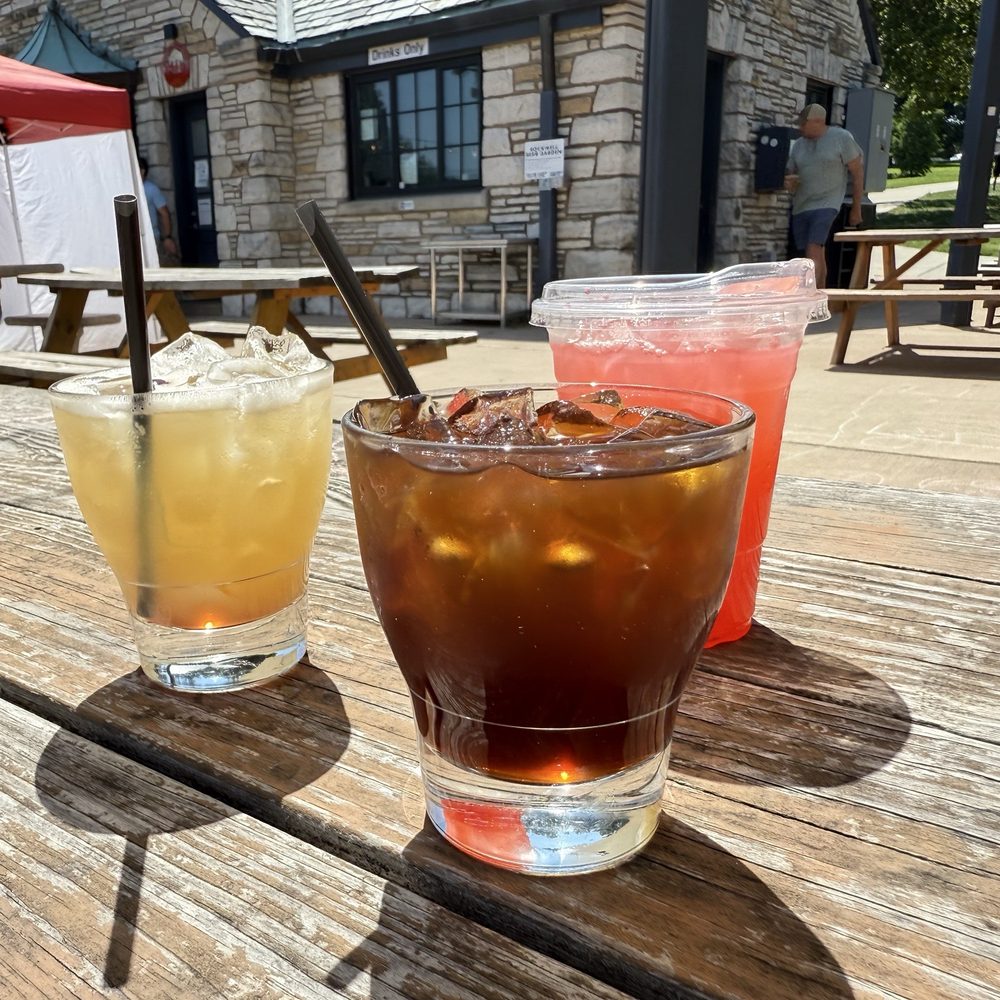 Rockwell Beer Garden - Whiskey sour, coconut, espresso martini, and a cherry lemonade. - Pizza Near Me - St. Louis, Missouri Rockwell Beer Garden - Whiskey sour, coconut, espresso martini, and a cherry lemonade. - Pizza Near Me - St. Louis, Missouri