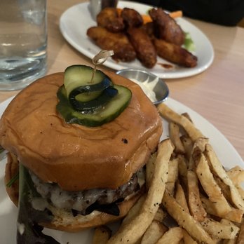 Bird Dog - Bird Dog Double Burger with Fried & Chicken Wings - Bars Near Me - Mattawan, Michigan