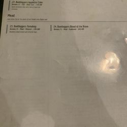 Bootleggers Brewing - Beer menu
