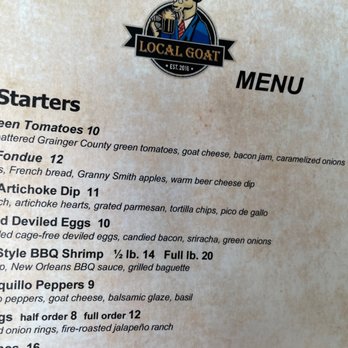 Local Goat - Appetizer menu - New American Near Me - Pigeon Forge, Tennessee