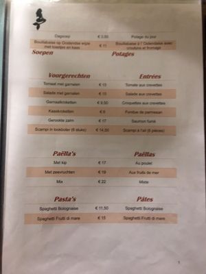 Menu photo 3 La Sirène Oostende, VWV Menu photo 3 La Sirène Oostende, VWV