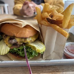 Cheeseburger and fries Cheeseburger and fries