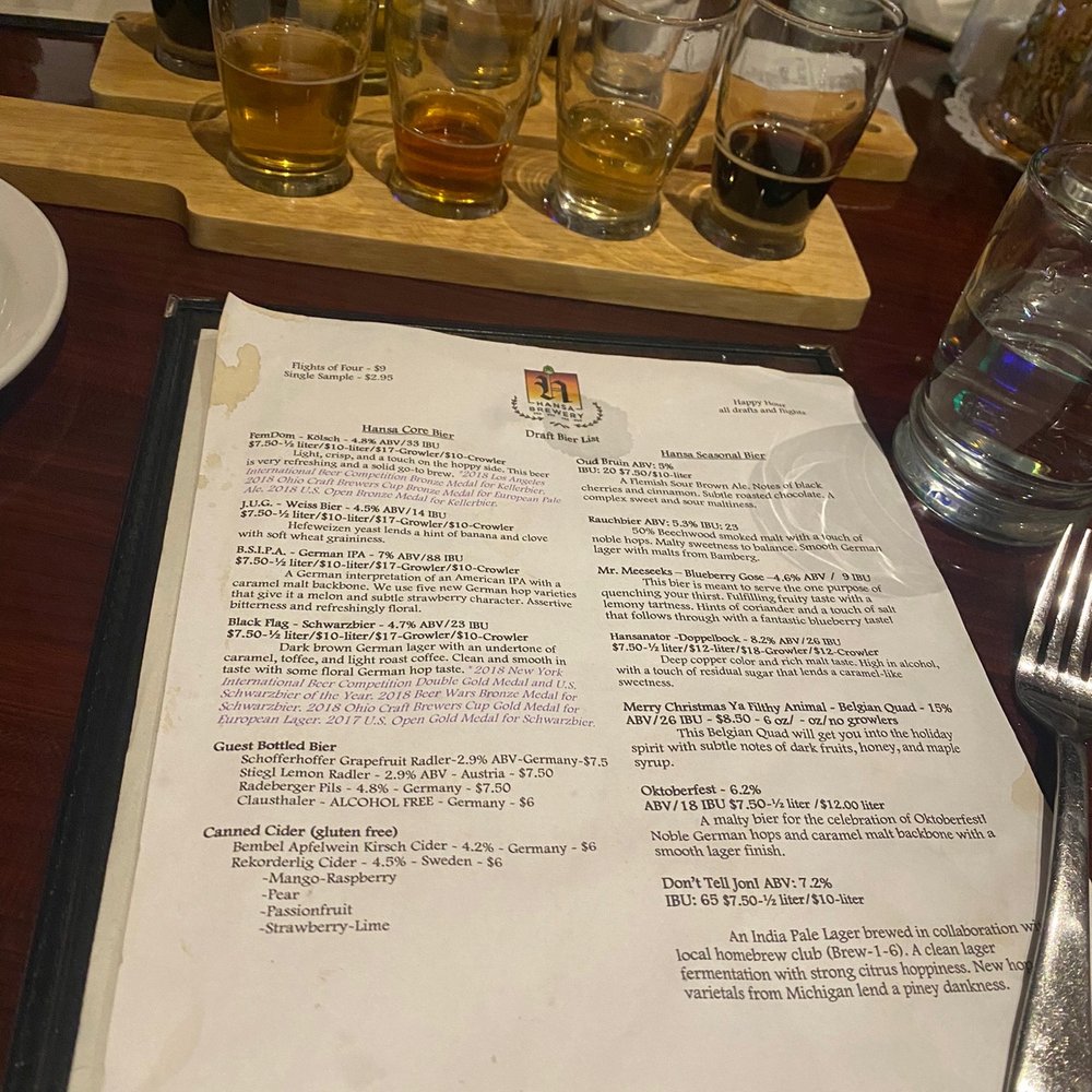 Hansa Brewery - Beer flights - Breweries Near Me - Cleveland, Ohio Hansa Brewery - Beer flights - Breweries Near Me - Cleveland, Ohio
