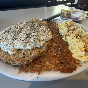 Uncle Randy’s Cafe - 11oz chicken fried steak 2 eggs hash browns and 1 piece of toast. - Breakfast & Brunch Near Me - Coquille, Oregon Uncle Randy’s Cafe - 11oz chicken fried steak 2 eggs hash browns and 1 piece of toast. - Breakfast & Brunch Near Me - Coquille, Oregon