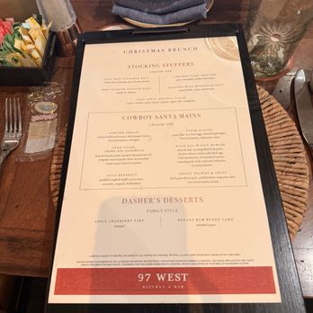 97 West Kitchen & Bar - Christmas Day menu - Cocktail Bars Near Me - Fort Worth, Texas