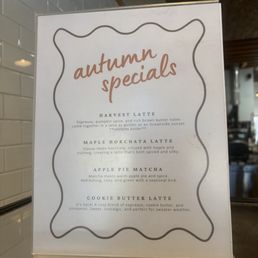 Autumn drink menu