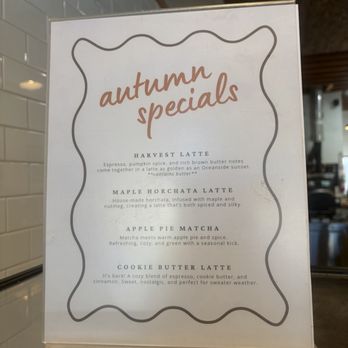 Ignite Coffee - Autumn drink menu - Coffee & Tea Near Me - Oceanside, California