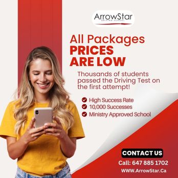 Arrowstar Driving School - We have reduced our Prices for all courses please take advantage of this opportunity. Call now and Book - Driving Schools Near Me - Scarborough , Ontario