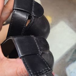 Tim's Shoe Repair - 2nd time the "keeper" loop thingy has fallen off! Exchanged it for a new pair, but it fell off again. Tim's Shoe Repair to the rescue!!