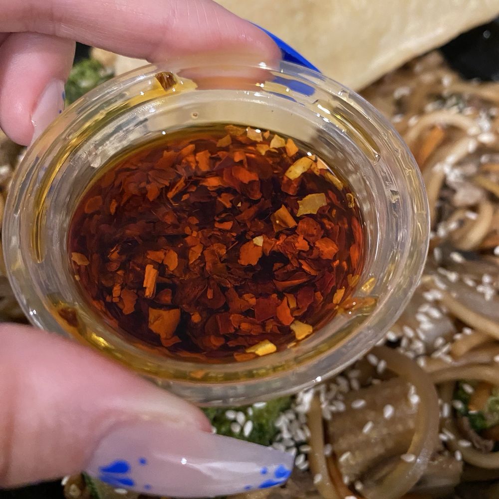 Their Chili Oil is amazing! Spicy with a crunchy, toasty taste. Soooo good! Their Chili Oil is amazing! Spicy with a crunchy, toasty taste. Soooo good!