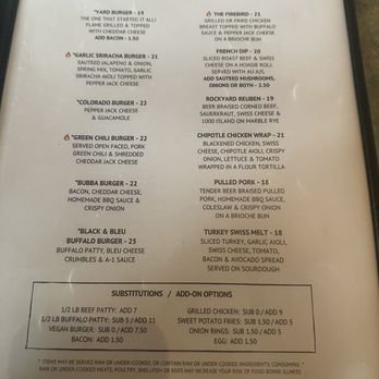 Rockyard Brewing Company - Menu - American Near Me - Castle Rock, Colorado