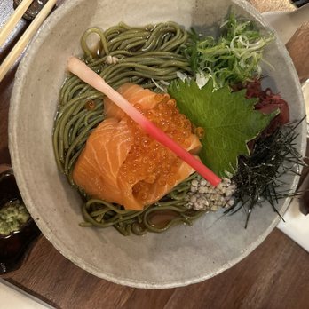 Uzuki - Salmon matcha soba - Japanese Near Me - Brooklyn, New York Uzuki - Salmon matcha soba - Japanese Near Me - Brooklyn, New York