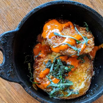 Tupelo Honey Southern Kitchen & Bar - Fried Tomatoes: $4 happy hour skillet - Southern Near Me - Denver, Colorado Tupelo Honey Southern Kitchen & Bar - Fried Tomatoes: $4 happy hour skillet - Southern Near Me - Denver, Colorado