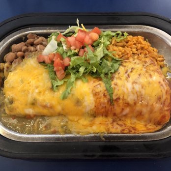 Pantry Restaurant - Wet Burrito with sauce Christmas style - Breakfast & Brunch Near Me - Santa Fe, New Mexico
