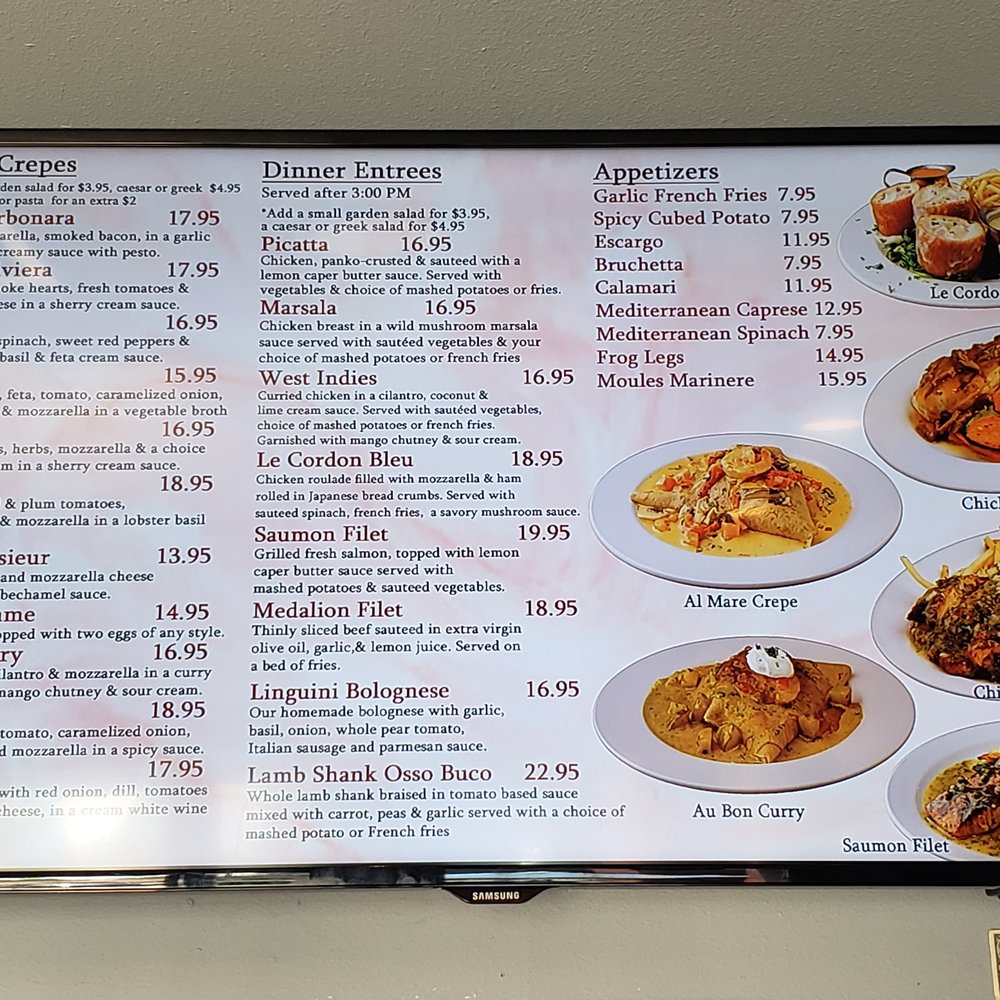 La Creperie Cafe - Menu board 4 - French Near Me - Monrovia, California La Creperie Cafe - Menu board 4 - French Near Me - Monrovia, California