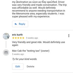 Maverick Taxi - Recent reviews.