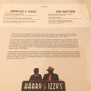 Harry & Izzy's - Menu - Steakhouses Near Me - Indianapolis, Indiana