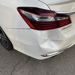 Dent after hit and run Dent after hit and run