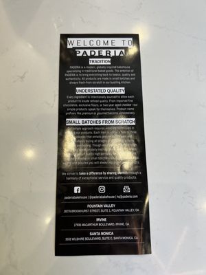 Menu photo 3 Paderia Bakehouse Santa Monica, CA