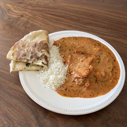 Taste Of Maharaja - Butter Chicken with Garlic Naan and Basmati Plain Rice