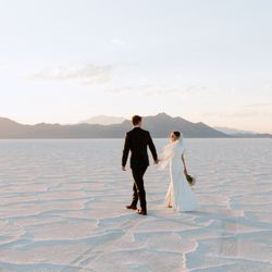 Arielle View - Elopement at the Bonneville Salt Flats in Utah.