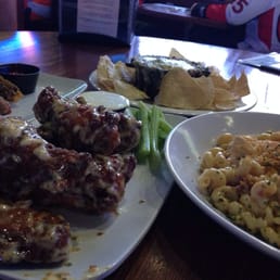 Wings, mac n cheese, Philly egg rolls, spinach dip. Nice pregame snack! Wings, mac n cheese, Philly egg rolls, spinach dip. Nice pregame snack!
