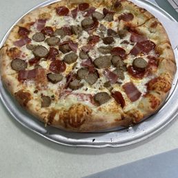Large meat lover pizza. Large meat lover pizza.