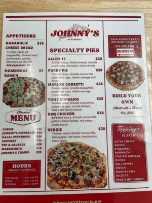 Menu photo 6 Johnny’s NY Pizzeria Rocklin, CA