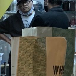 No masks during a pandemic  All the customers are wearing masks    Note the social  distancing too !   Lol