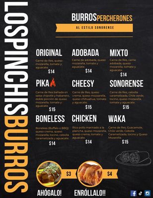 Menu photo 1 Los Burros Percherones Phoenix, AZ