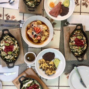 Casa Marcelo - Chilaquiles are in the iron skillets. French toast with banana. Egg, ham, black beans. - Breakfast & Brunch Near Me - Ensenada, BCN Casa Marcelo - Chilaquiles are in the iron skillets. French toast with banana. Egg, ham, black beans. - Breakfast & Brunch Near Me - Ensenada, BCN