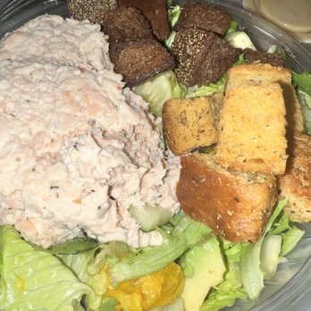 Giardino Gourmet Salads - My Way Salad: Wild Salmon, lettuce&romaine, mandarin, carrots, cucumbers, avocado, pumpernickel & herb Parmesan croutons - Salad Near Me - Miami, Florida Giardino Gourmet Salads - My Way Salad: Wild Salmon, lettuce&romaine, mandarin, carrots, cucumbers, avocado, pumpernickel & herb Parmesan croutons - Salad Near Me - Miami, Florida