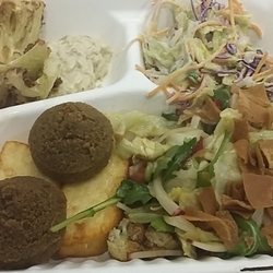 Bekya - Vegetarian box with slaw, fattoush, haloumi, falafel, baba ganoush and fried cauliflower