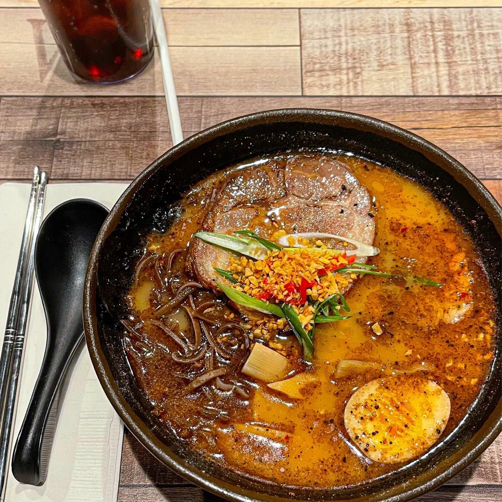 Sasuke Ramen - Tonkatsu ramen + black garlic + spicy. - Ramen Near Me - Arvada, Colorado Sasuke Ramen - Tonkatsu ramen + black garlic + spicy. - Ramen Near Me - Arvada, Colorado