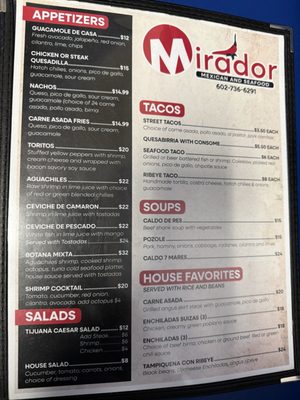 Menu photo 3 Mirador Mexican & Seafood Gilbert, AZ