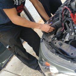 Pep Boys - Joseph the lead tech checking my battery. Thanks Joseph. And he took time to answer all of my questions after the oil change too.