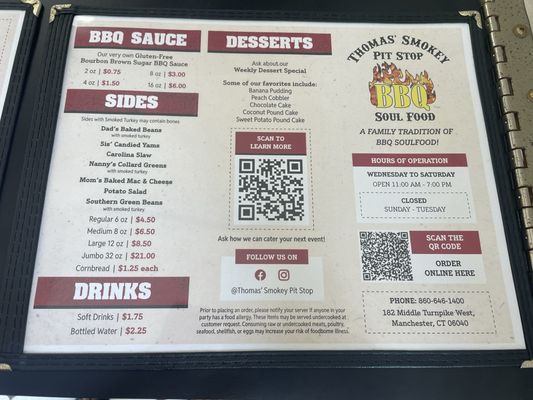 Menu photo 2 Thomas' Smokey Pit Stop Manchester, CT Menu photo 2 Thomas' Smokey Pit Stop Manchester, CT