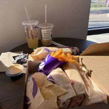 Taco Bell - Live Más Café - Luxe Cravings Box Ft 90s Gordita Supreme Mango Peach Limonada Cinnavanilla Coffee Churro Chillers Chalupa Bell Bundle - Fast Food Near Me - Chula Vista, California