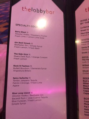 Menu photo 1 Lobby Bar Atlantic City, NJ Menu photo 1 Lobby Bar Atlantic City, NJ