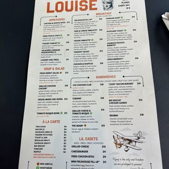 Louise - Menu 7/26 - Breakfast & Brunch Near Me - Bentonville, Arkansas