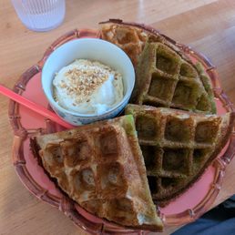 Pandan/banana waffles