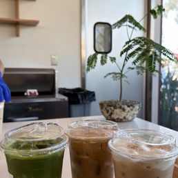 pandan matcha, banana latte, strada latte pandan matcha, banana latte, strada latte